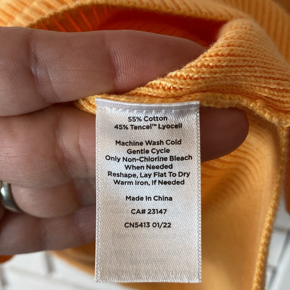 Talbots Pink Orange Ombr Button Front Sweater - image 6